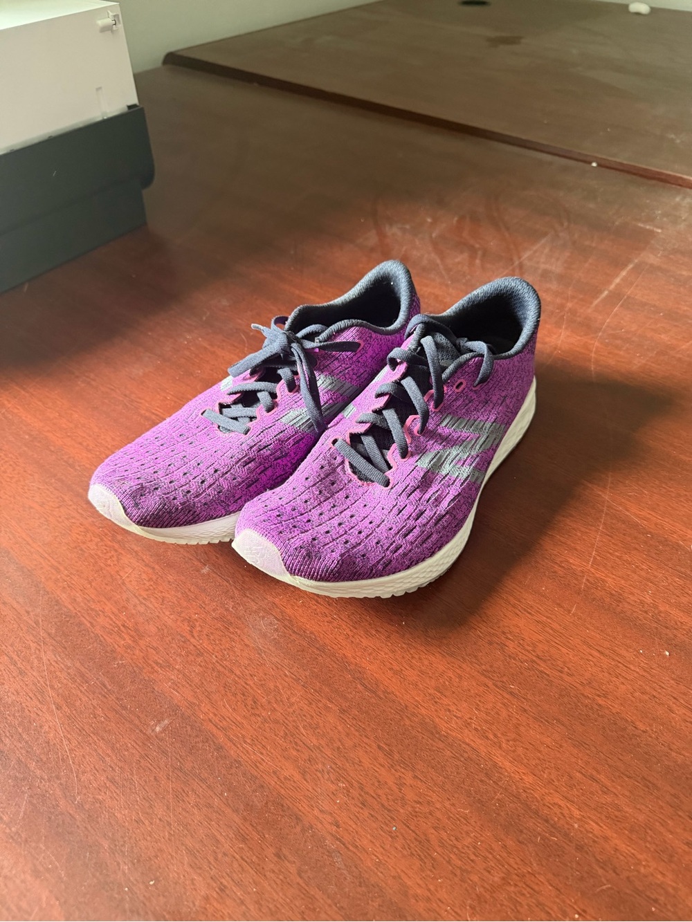 New Balance Purple and Black Knit Athletic Shoes